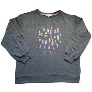 C & C California Gray Sweater “Spread Joy” Christmas Holiday Sz S Sweatshirt
